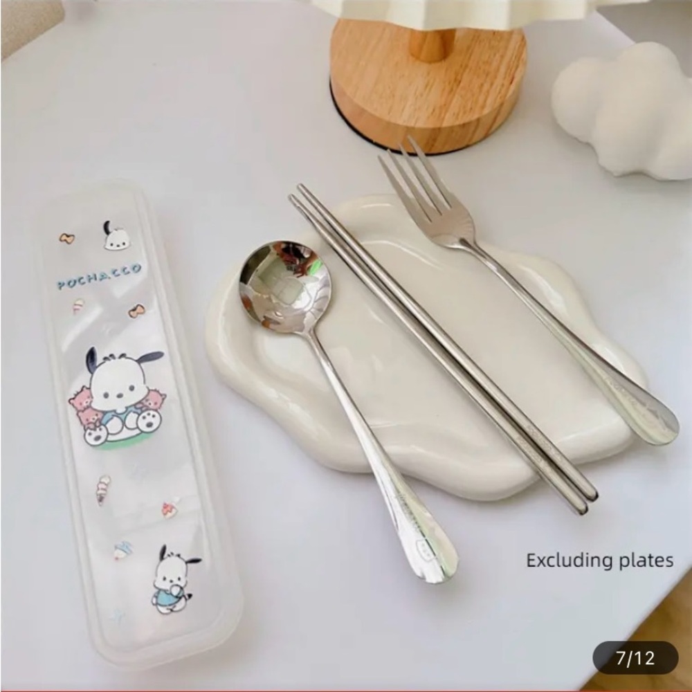 Sanrio Pochacco Cute Cutlery Set with Case New